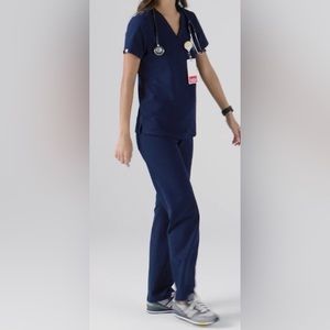 Figs: NAVY Medium scrub top/large scrub pants